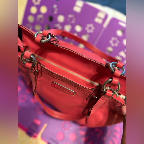 Coach Medium Leather Shoulder Bag. Pink/bright coral - Picture 16 of 16